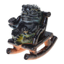 Chaise à bascule grenouilles thés, Figurine en résine pour-brun