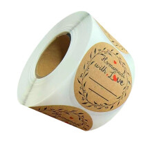 500Pcs/Roll Kraft Paper Seal Labels Sticker For Bakery-Love A