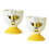 2 Piece Elegant Ceramic Eggs Cup Tray with Embossing Pattern-A 1