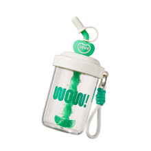 Summers Ready Insulated Straw Tumblers Stirrer-White and green