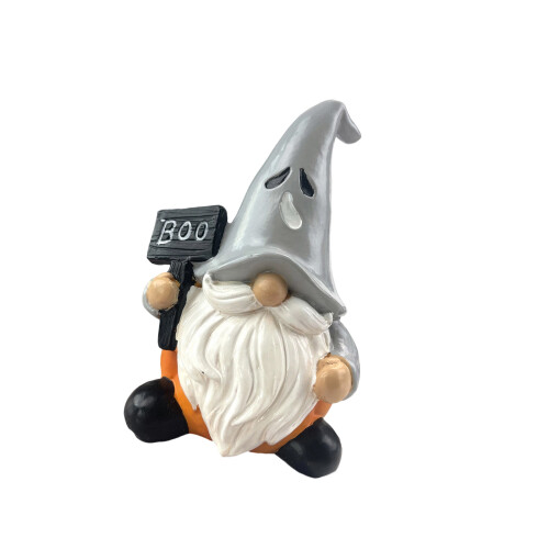 Halloween Pumpkin Gnomes with Witch Hat Miniature-Light gray C