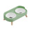 Double Bowl Ceramic Pet Feeder Scratch Resistant Feeding-green 1