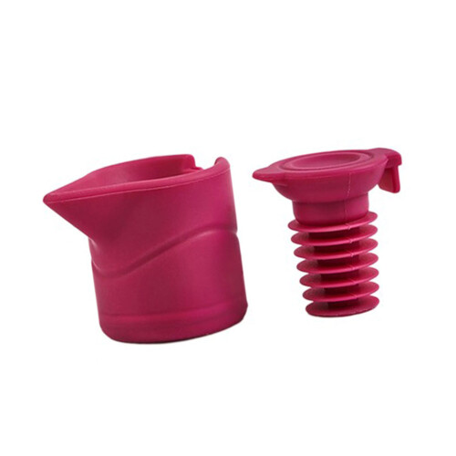 No Leakage Silicone Wine Stopper Multicolored Secure-Rose Red