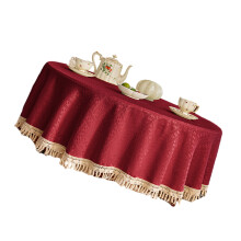 Waterproof Tablecloth Jacquard Pattern Surfaces Fringed-150 BR