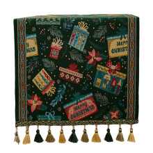 Chemin de Table en Jacquard de noël avec glands,-35 180 Cadeau