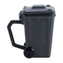 Creatieve vuilnisbakvorm keramische mokken 400 ml-Donkergrijs