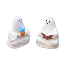 Reading Ghostly Statue Sculpture Miniature Garden Accessories