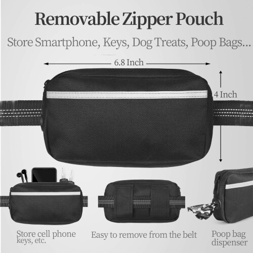 Reflective Elastic Dog Leashes Adjust Waist Belt-Sky Blue 2