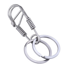 Handcraft Stainless Steel Keychain Double-Handmade spring stai