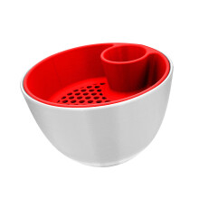 Plastic Pistachios Cleaning Tool Double-White bowl red top