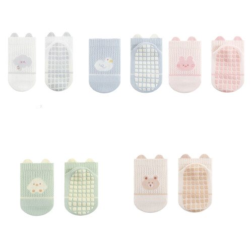 High Elastic Grip Sock Baby Ankle Socks-mixed colors S