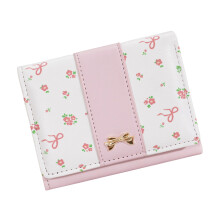 Portefeuille femme Simple à trois volets portefeuilles en-Rose