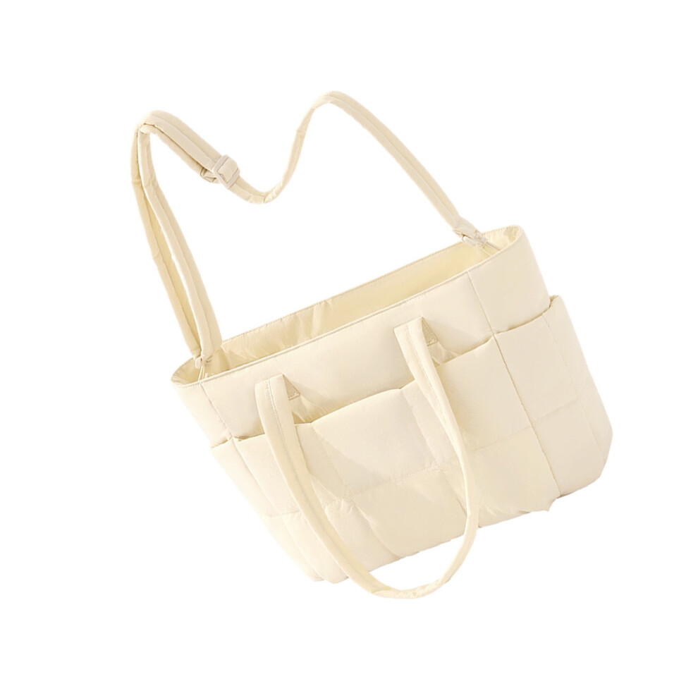 Stylish Nylon Laptop Bag With Multiple Compartments- Beige 7754003681454