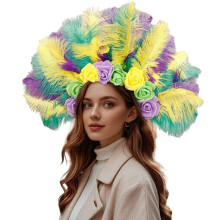 Elegant Feathered Crowns Hairband NonSlip-Color matching 2