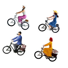 Artistic Tiny Bicycles Statue 1/64 Scale Cycling Scene-Suit