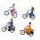 Artistic Tiny Bicycles Statue 1/64 Scale Cycling Scene-Suit 1