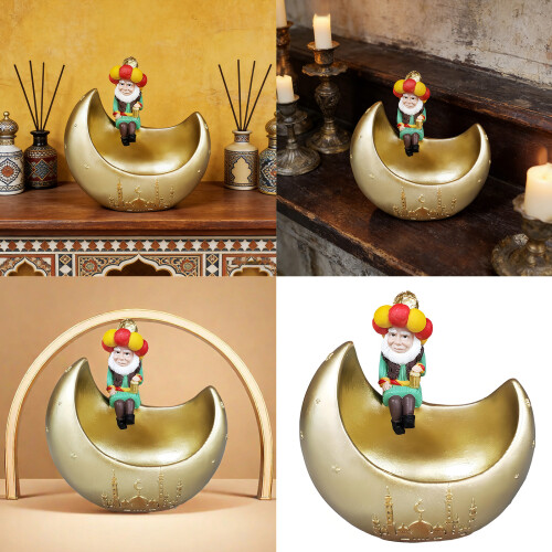Moon Middle Eastern Man Statues with Storage Box,Ramadans Eid 1