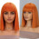 High Temperature Synthetic Straight Bob Wigs With Bangs-Claret 3