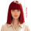High Temperature Synthetic Straight Bob Wigs With Bangs-Claret 4