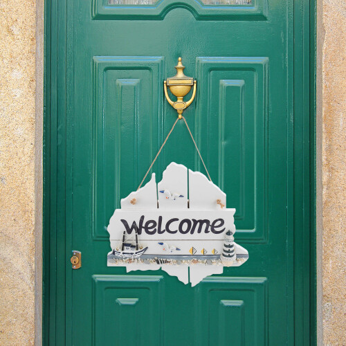 Welcome Hanging Tag White Mdf Door Decor Creative Hanging Ornament 2