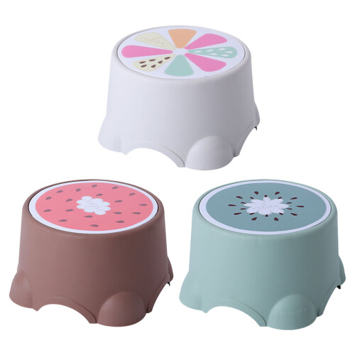 6Pcs Comfortable Kids Low Stools with Fruit Pattern Anti-Skid Design