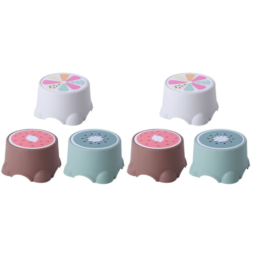 6Pcs Comfortable Kids Low Stools with Fruit Pattern Anti-Skid Design 1