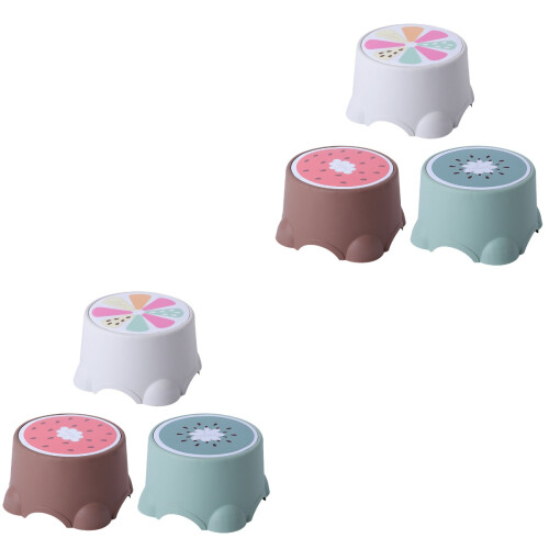 6Pcs Comfortable Kids Low Stools with Fruit Pattern Anti-Skid Design 2