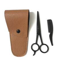 TG Set Professioneller Bartkamm, Bürste, Pflege, Herren, Ovalbürste, Styling, Haarkamm + Bartschere