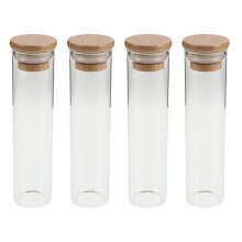 4Pièces Urne Souvenir Transparente En Verre Bambou Pour Poils De Chat