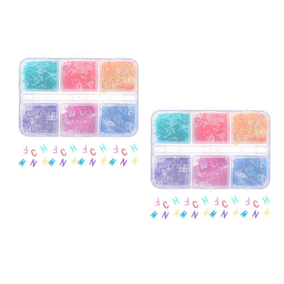Solustre Multi Color Nail Studs Letter Charms Pet For Nail Art Decor