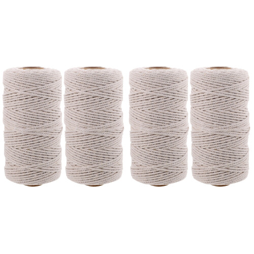 4Rolls Beige Cotton Meat Packaging Twine Strong Kitchen Cooking String