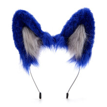 Lightweight Wolf Ears Furry Headbands Accessories For-Blue