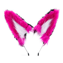 Plush Wolf Ears Hairband Furry Headbands for Coser-Rose Red