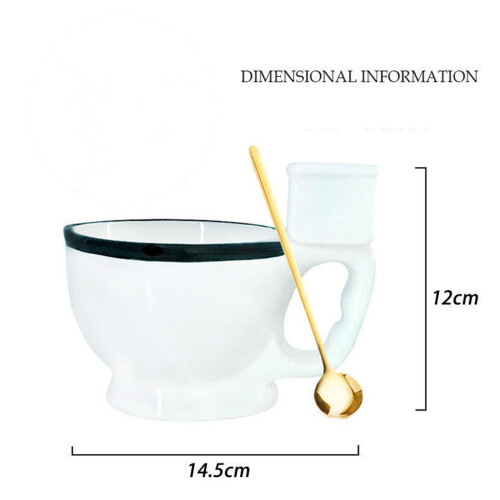 Active Bathroom Themed earthenware Cup 8.8Oz Coffee cup With 2