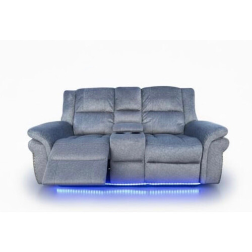 Snugg Furniture Berlin 2 Seater Fabric Recliner Sofa (Grey) 1