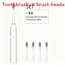 (White) Toothbrush Adult Electric With Rechargeable Battery Whitening Function And Case Travel