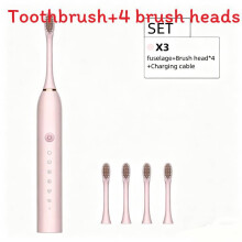 (Pink) Toothbrush Adult Electric With Rechargeable Battery Whitening Function And Case Travel