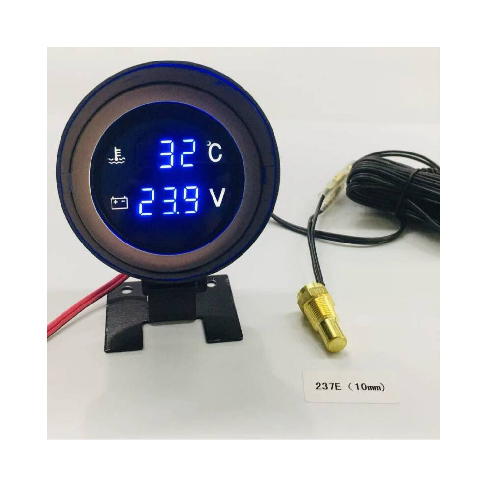 (Blue) Temperature Led Automotive And Voltage Gauge With Abs Material For Trucks Cars Blue 697296788721