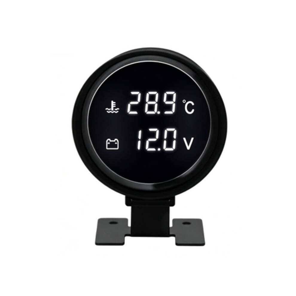 (White) Led Temperature Automotive And Voltage Gauge With Abs Material Trucks For Cars White 692271145605