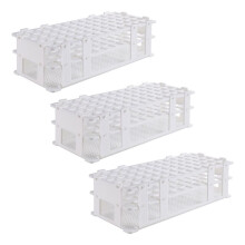 3 Pcs Plastic Test Tube Holders, 60 Holes, for 16 mm Test Tubes, White, Detachable Lab Test Tube Rack Holder (60 Holes)