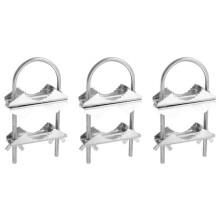 Double Antenna Mast Clamp V Jaw Block with U Bolts Heavy Duty Anti-Rust Mast to Mast Mount Bracket Kit for TV,CB(3 Set)