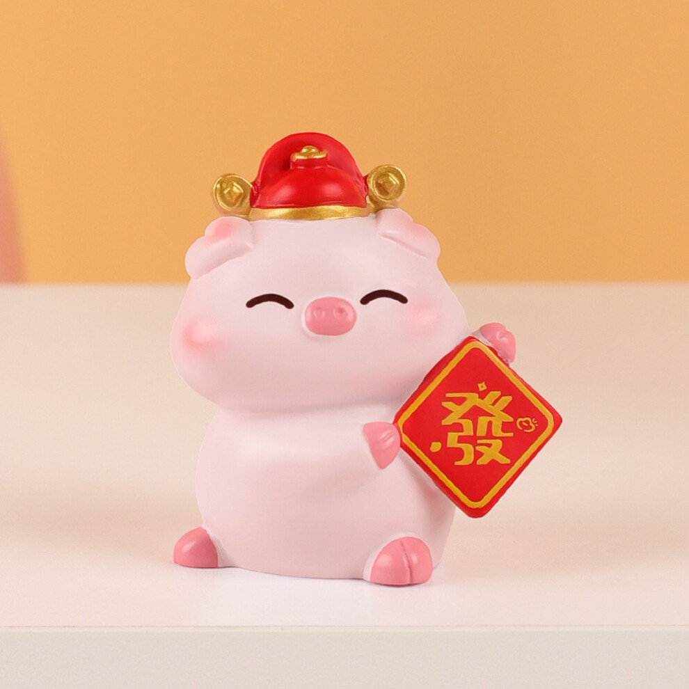 ( A) Pig Cartoon Luck Decor Resin Miniature Desktop Ornament For Gifts Office Home Pink 697956355126