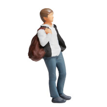 Delicate Small Rock Climbing Statues-Mens Brown Backpack