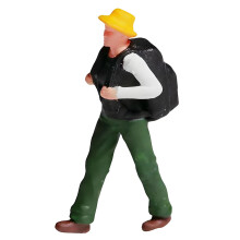 Small 1:87 Scale Hiking Figures Resin-Women s Yellow hat