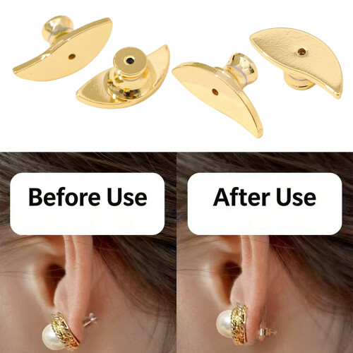 Pack of 4 Earring Backs Ear Jewelry Replacement Moon-White 2