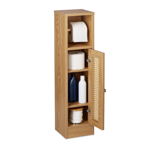 Bathroom Cabinet with Storage and Toilet Roll Holder