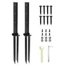 2PCS H Design metalen hekpaalbasis Sterke basis voor houten