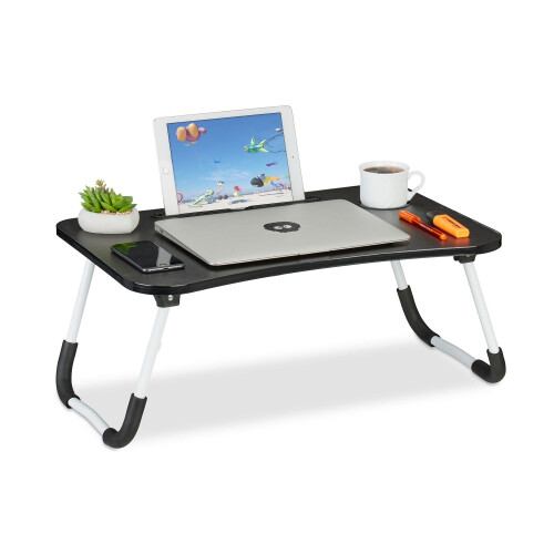Lap Desk with Tablet & Drink Holder - Black