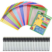30Dry Erase Pockets Pockets Perfekte Organisation im Klassenzimmer Wiederverwendbare Dry Erase Pockets Unterrichtsmaterial
