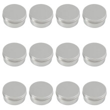 12 Stuks 80 Ml Blikken Containers Thee Aluminium Doos Ronde Metalen Lippenbalsem Balsem Opbergdoos Potcontainers met Schroefdop voor Lip